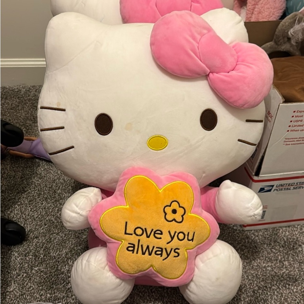 Hello Kitty Plush Toy with Pink Bow